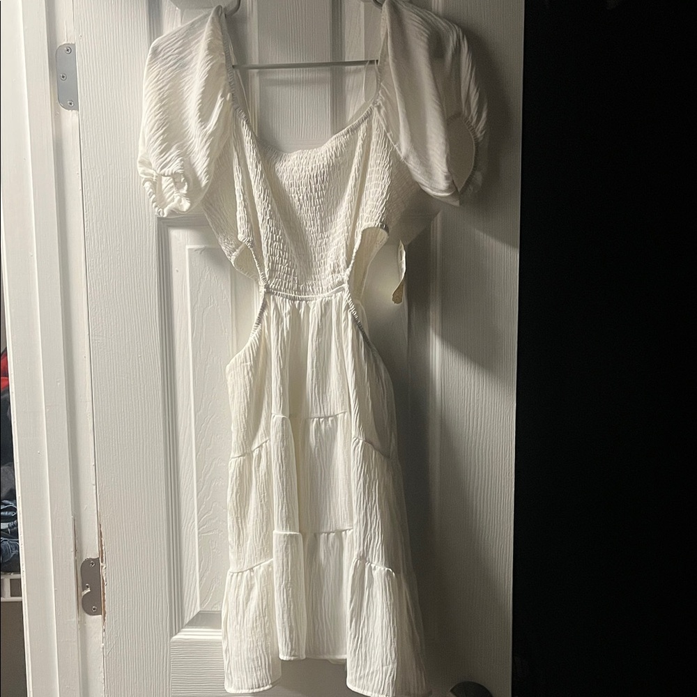 Altar'd State Elegant Cream Mini Dress
